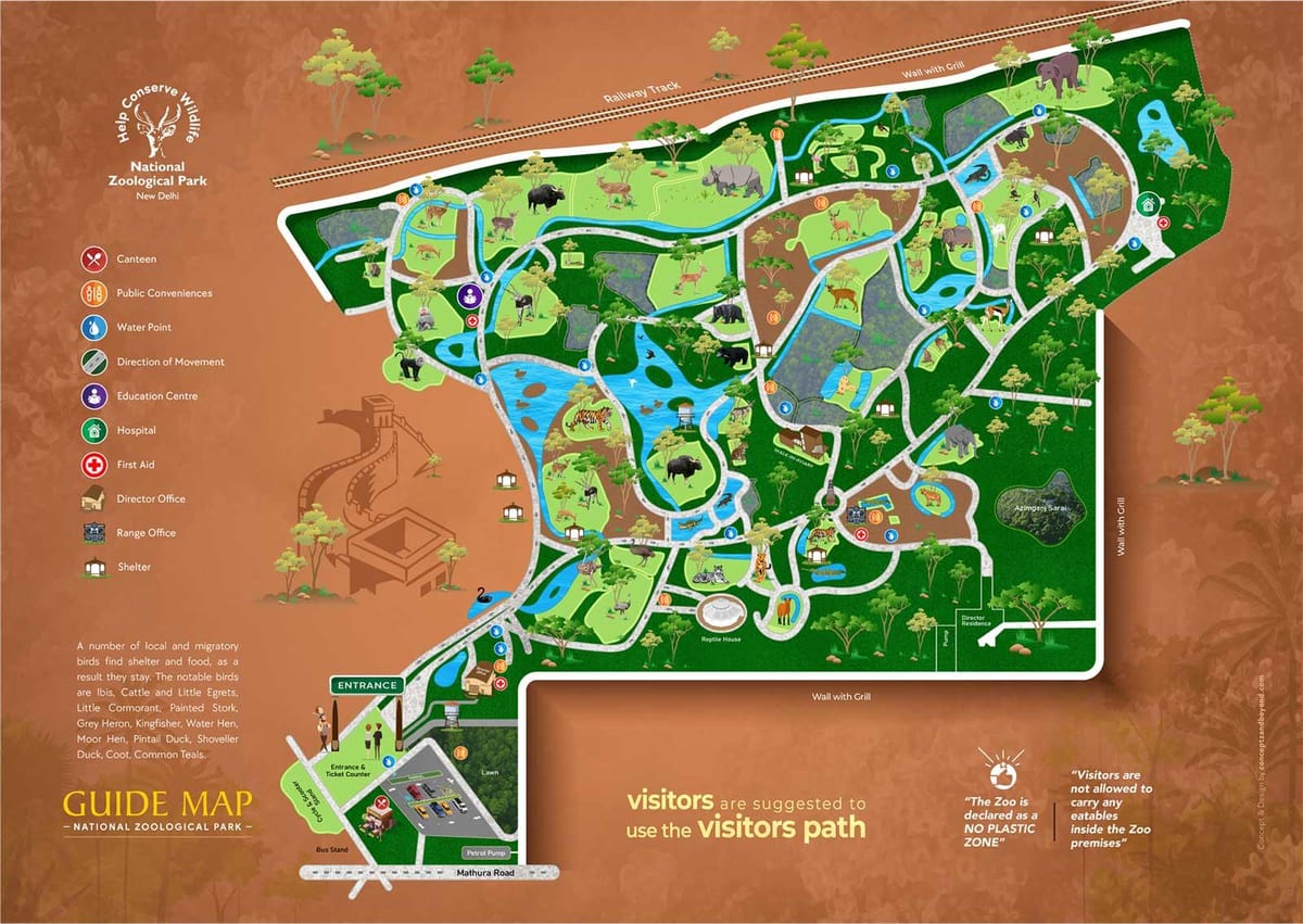 ニューデリー動物園の地図